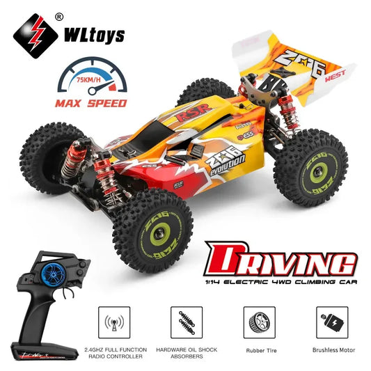 WLtoys 144010 144001 75KM/H 2.4G Racing RC Car Brushless 4WD High Speed Off-Road Remote Control Drift car