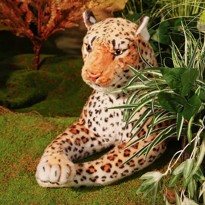 170cm Lifelike Leopard Plush Toys Soft Stuffed Animals Giant Cheeta