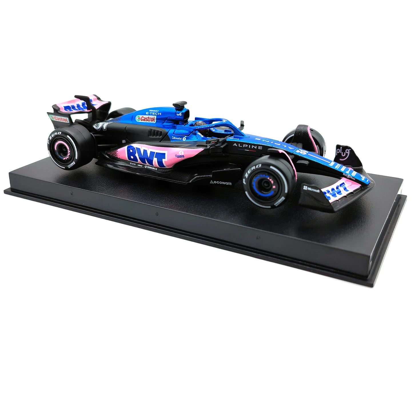 Bburago 1:43 BWT Alpine 2023 A523 F1 Formula Car Die Cast Vehicles Collectible Model Racing Toys Acrylic Box