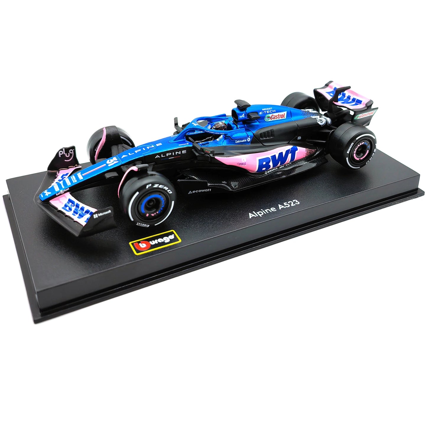 Bburago 1:43 BWT Alpine 2023 A523 F1 Formula Car Die Cast Vehicles Collectible Model Racing Toys Acrylic Box