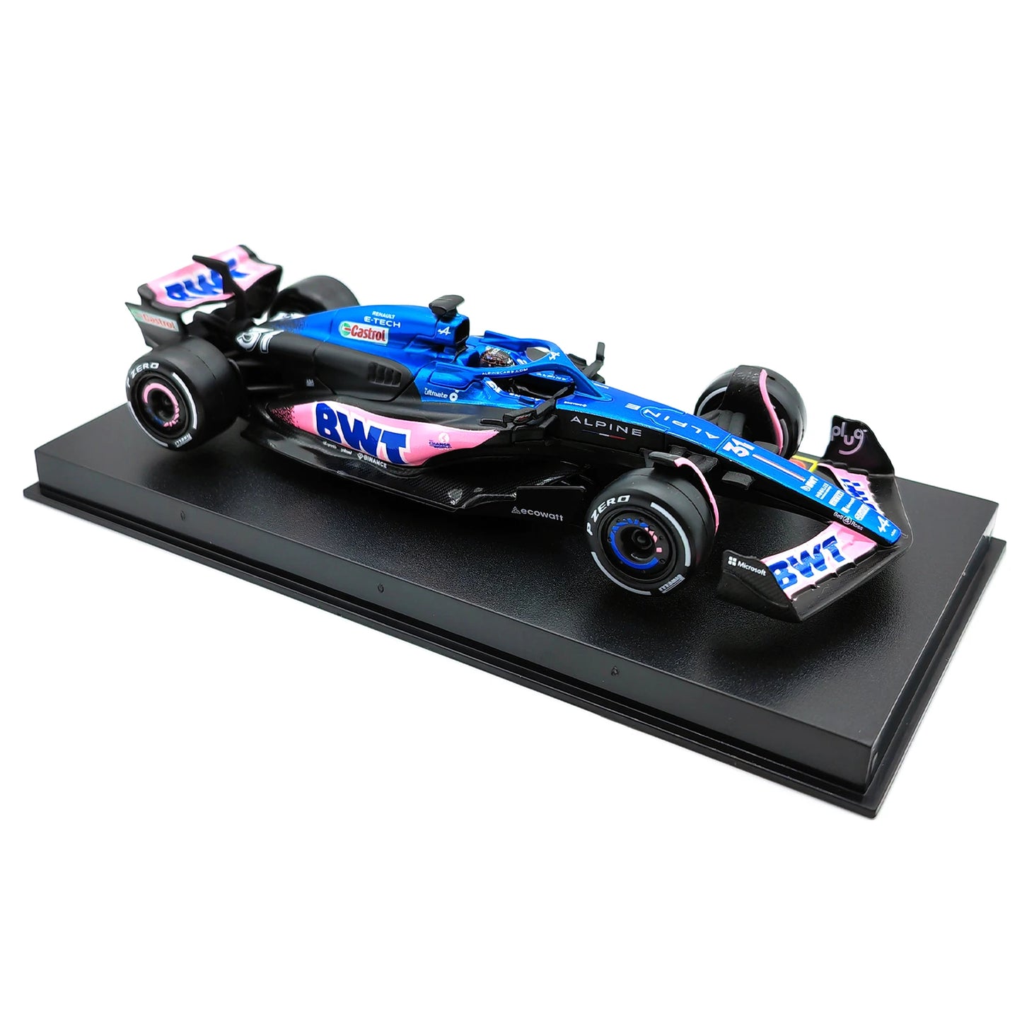 Bburago 1:43 BWT Alpine 2023 A523 F1 Formula Car Die Cast Vehicles Collectible Model Racing Toys Acrylic Box