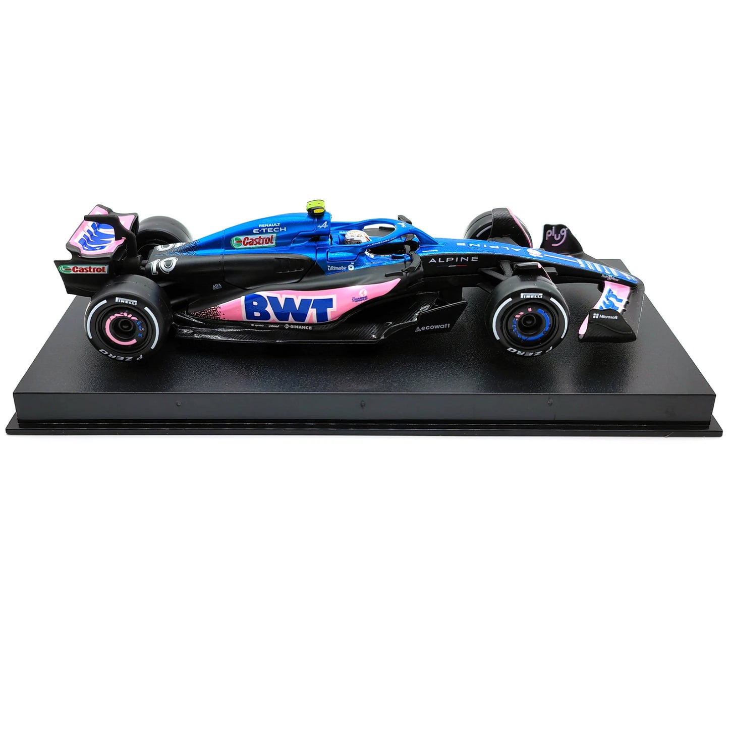 Bburago 1:43 BWT Alpine 2023 A523 F1 Formula Car Die Cast Vehicles Collectible Model Racing Toys Acrylic Box