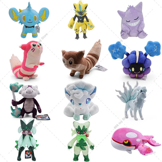 15 Styles Pokemon Plush Shinx Zeraora Furret Alolan Ninetales Cosmog Alolan Vulpix Shiny Kyogre Stuffed Toy Plush Gifts