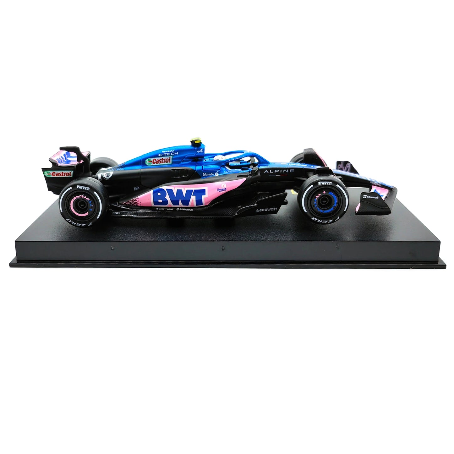 Bburago 1:43 BWT Alpine 2023 A523 F1 Formula Car Die Cast Vehicles Collectible Model Racing Toys Acrylic Box