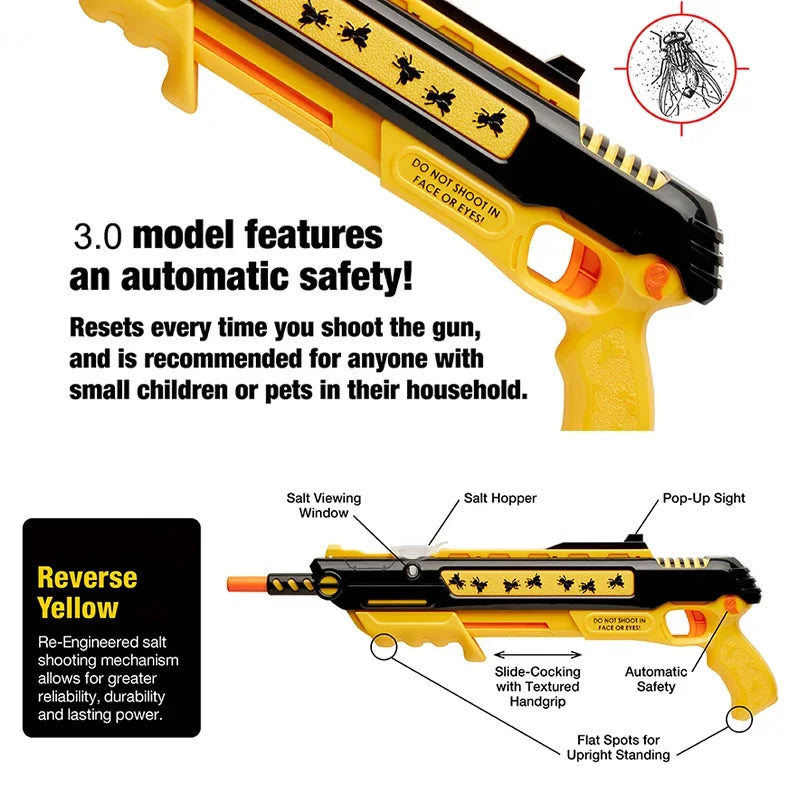 Upgraded accurate Bug-A-Salt Gun Fly and Mosquito Killer