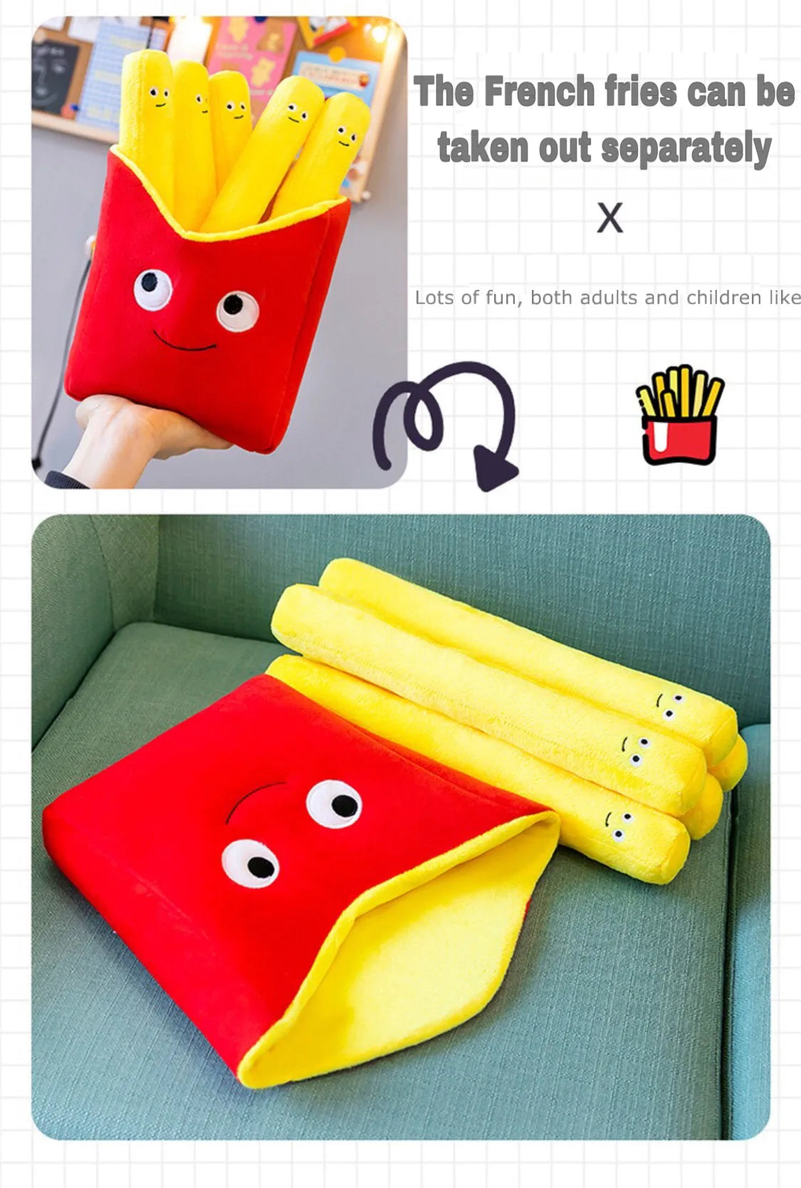 30cm Hamburger, French Fries, Pizza Plush Toys