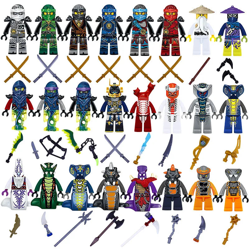 24pcs Ninja Set Mini Toy Figures