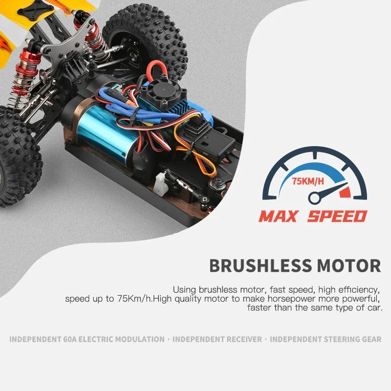 WLtoys 144010 144001 75KM/H 2.4G Racing RC Car Brushless 4WD High Speed Off-Road Remote Control Drift car