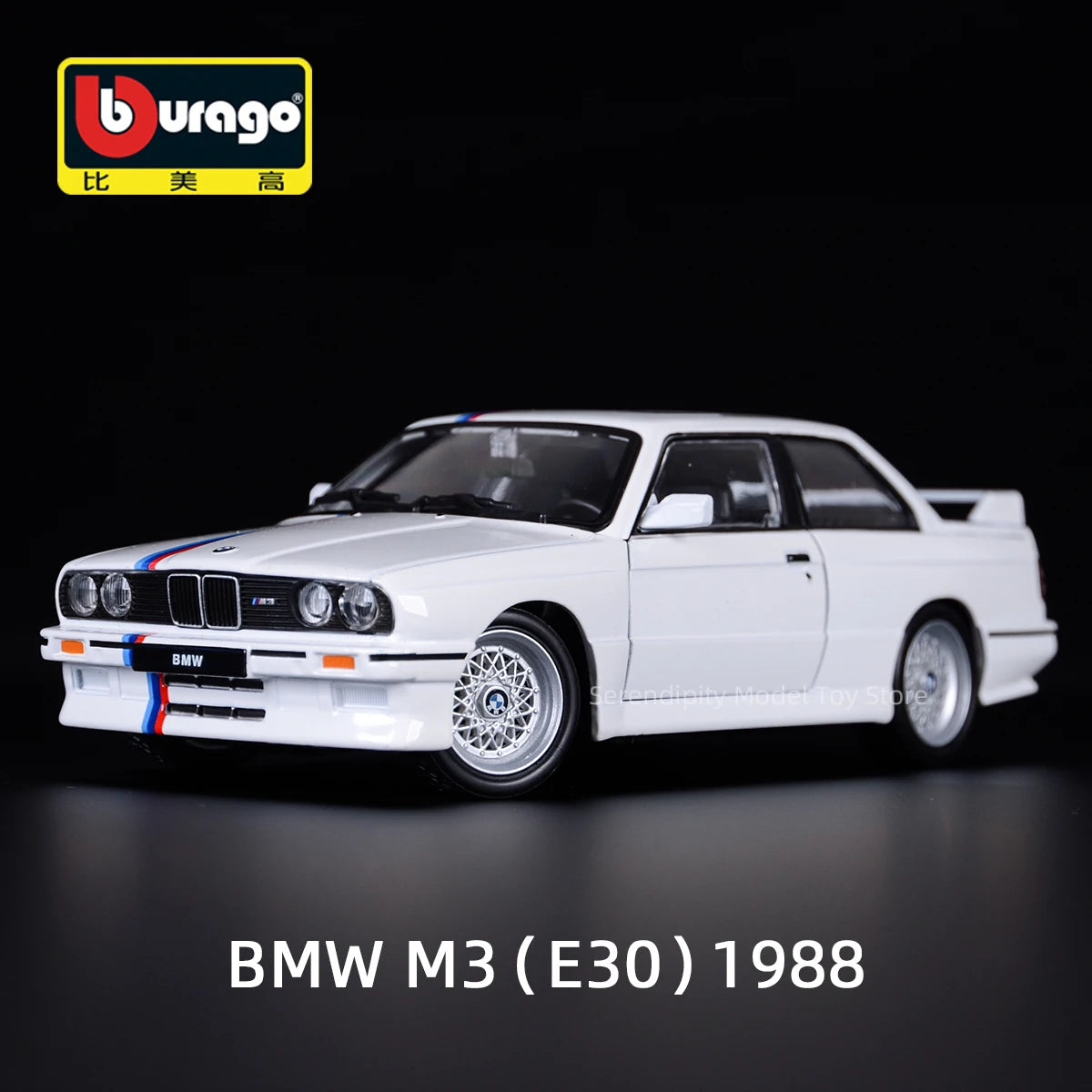 Bburago 1:24 BMW M3 (E30) 1988 Static Die Cast Vehicles Collectible Model Car Toys