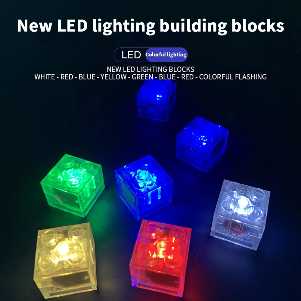 Building Blocks Parts Mini Figures LED Light 2X2 Classic Bricks Educational Light-Emitting Toy