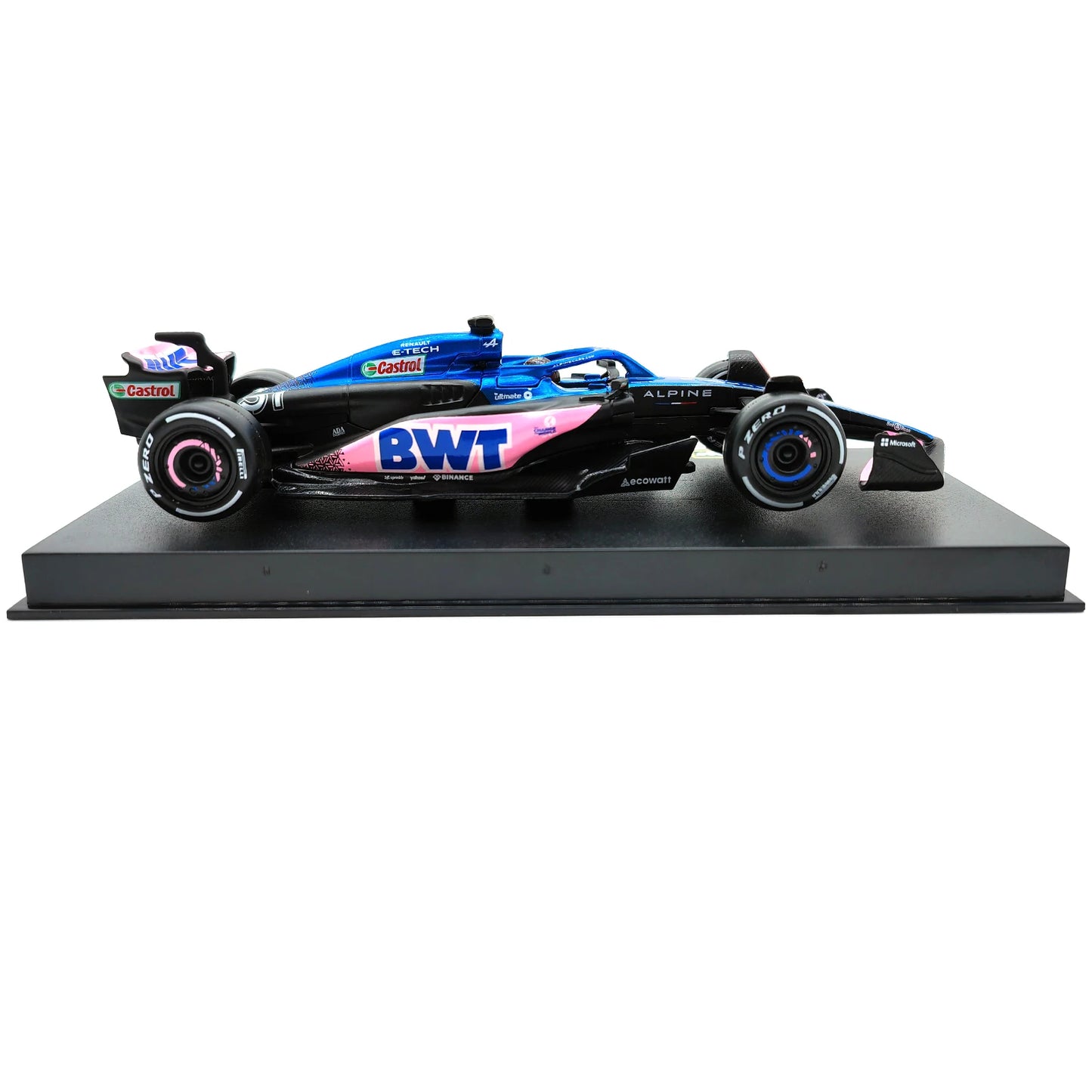 Bburago 1:43 BWT Alpine 2023 A523 F1 Formula Car Die Cast Vehicles Collectible Model Racing Toys Acrylic Box