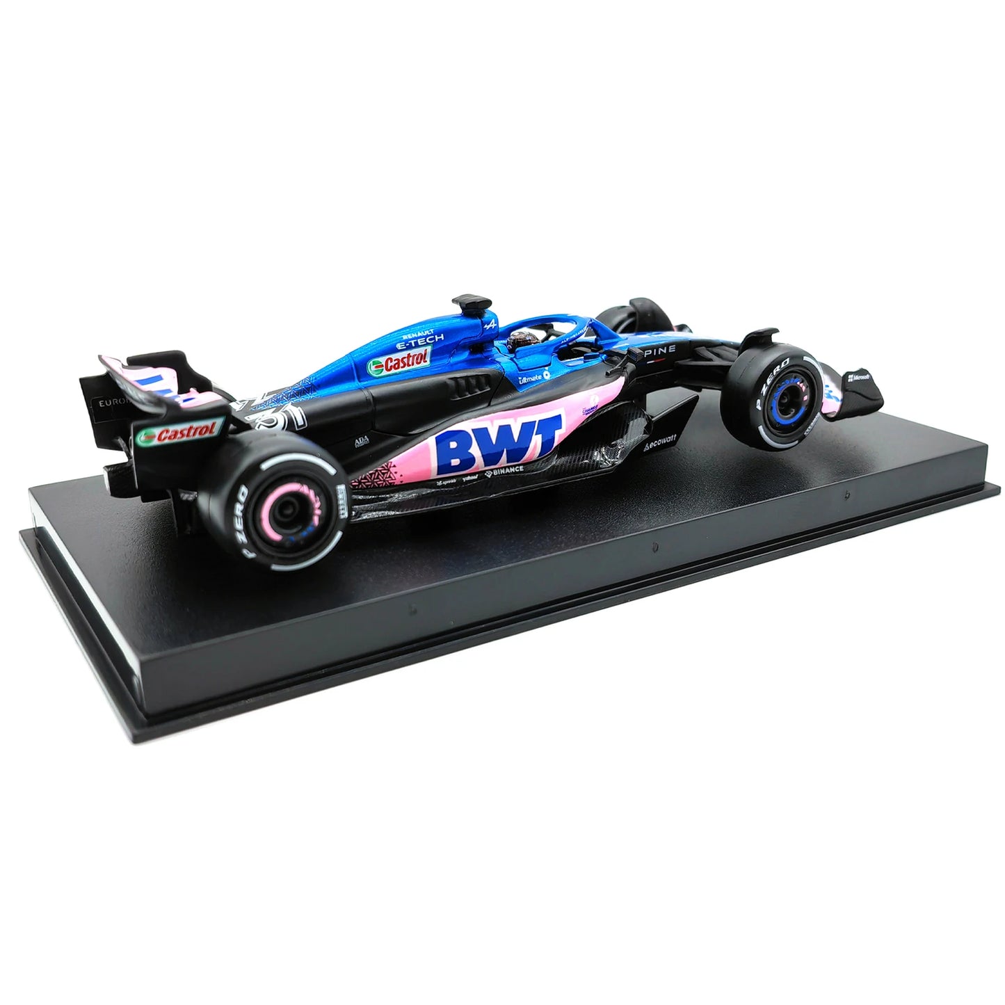 Bburago 1:43 BWT Alpine 2023 A523 F1 Formula Car Die Cast Vehicles Collectible Model Racing Toys Acrylic Box