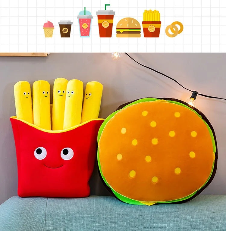 30cm Hamburger, French Fries, Pizza Plush Toys