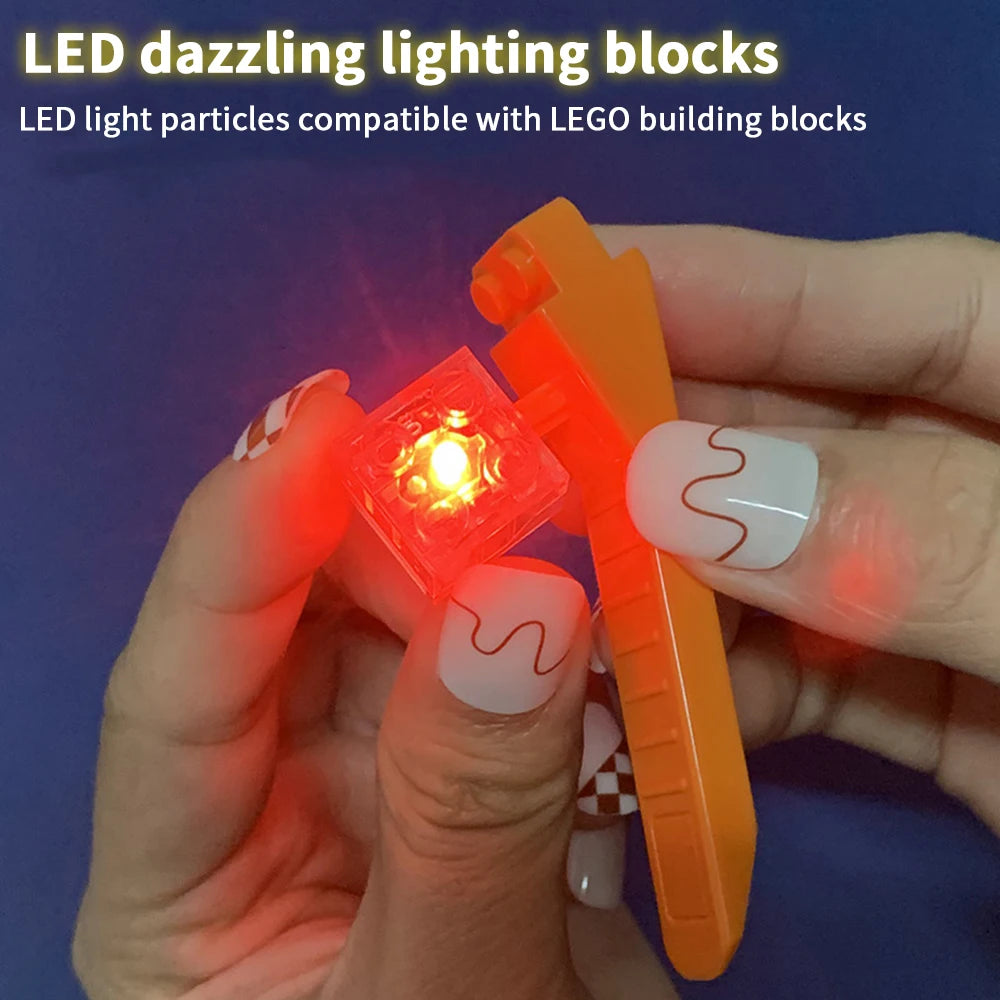 Building Blocks Parts Mini Figures LED Light 2X2 Classic Bricks Educational Light-Emitting Toy