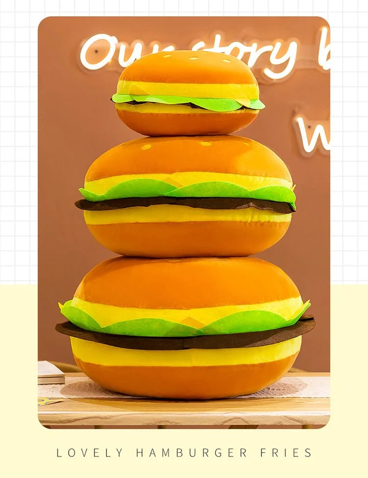 30cm Hamburger, French Fries, Pizza Plush Toys